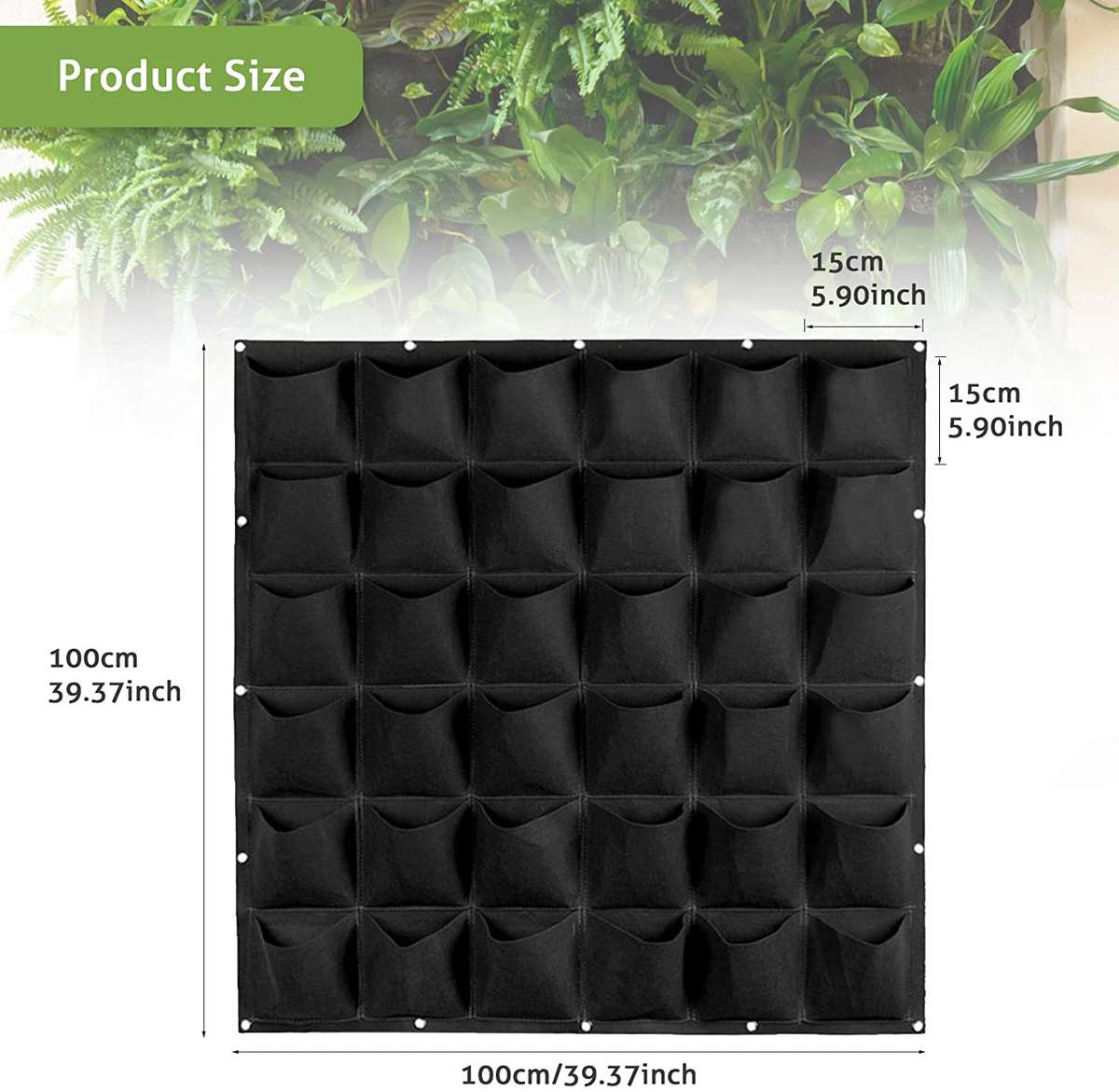 Fine Living 36 Pockets Wall Planer - Black