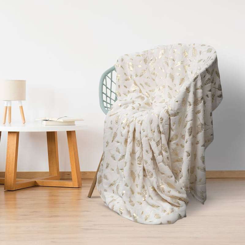 Fine Living Plush Throw - Feathers 1.5mx1.9m