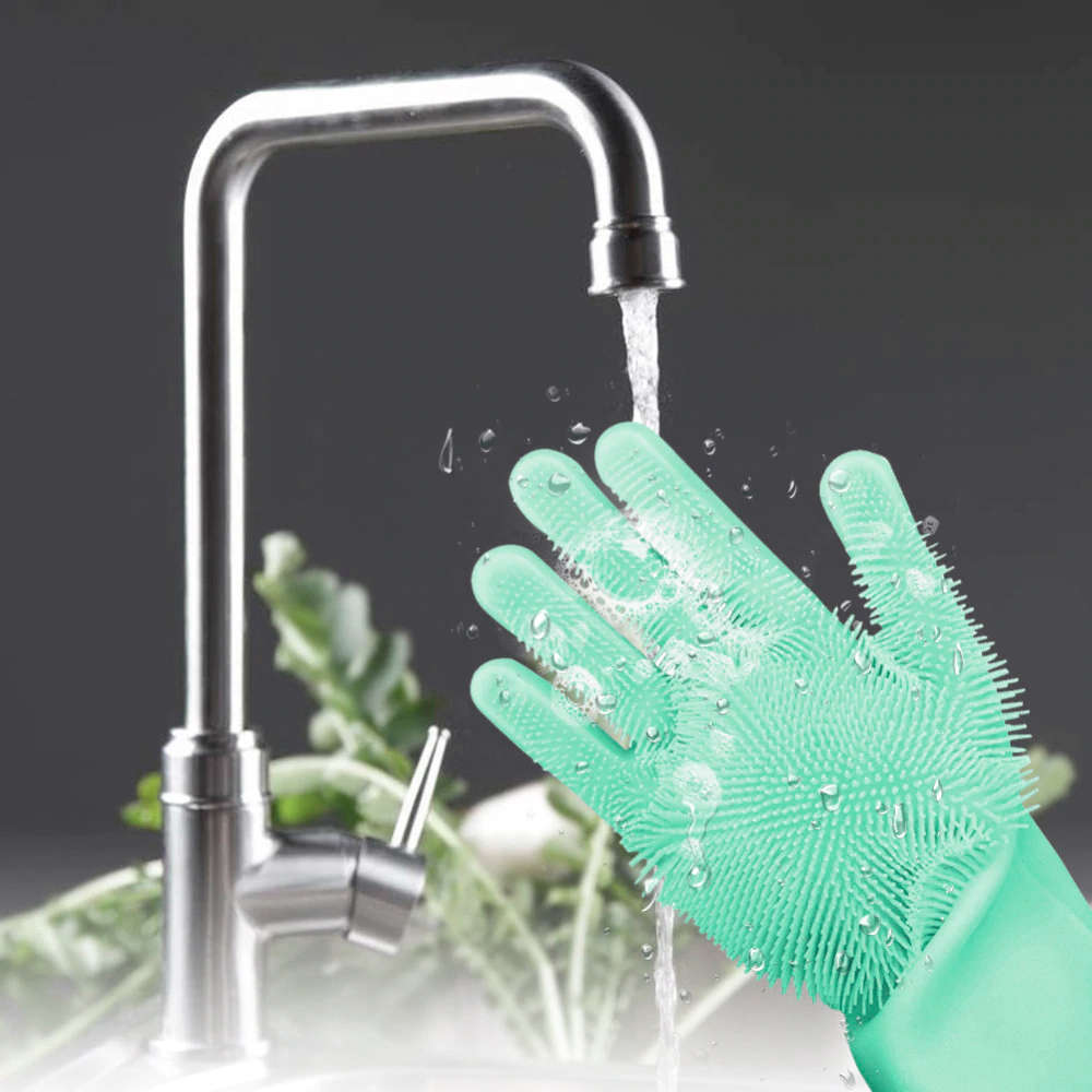 Silicone Kitchen Gloves - Green