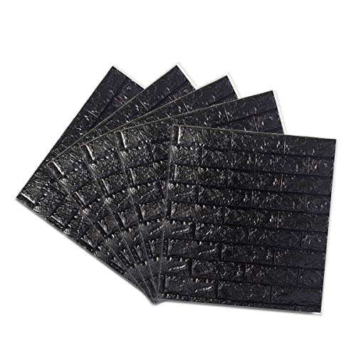 3D Self Adhesive Brick Sticker- Black