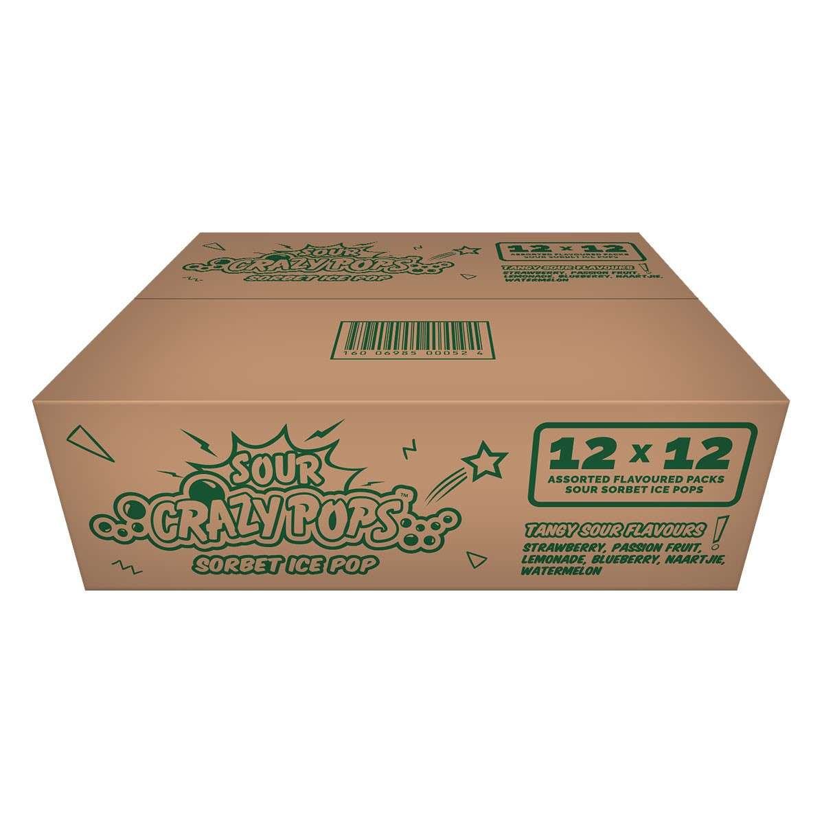 Sour Crazy Pops - Ice Pop Box of 12 x 12