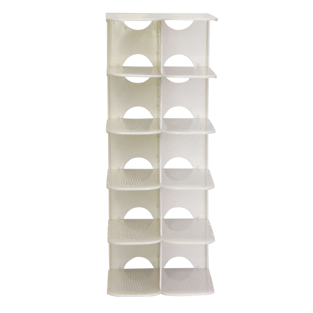 Pillar 6 Layer Shoe Rack - White
