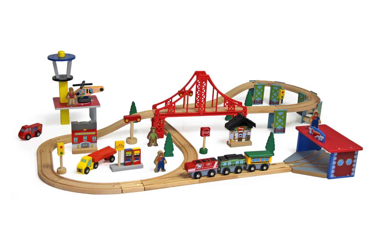 Jeronimo Train Set 70pc - Red Bridge Construction