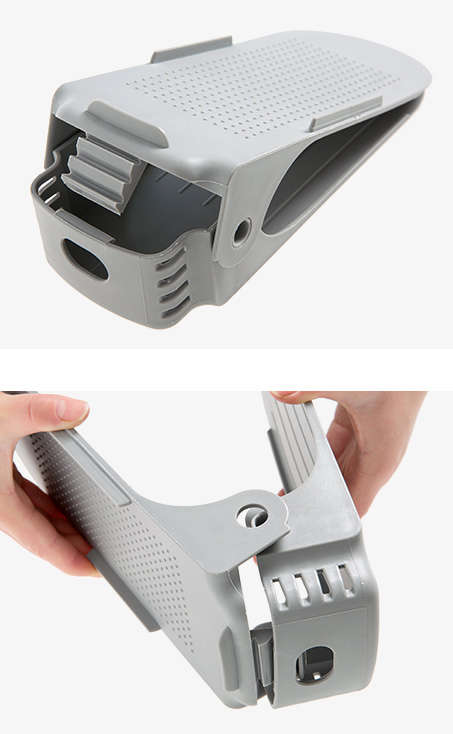 Fine Living Shoe Organizer - Set of 6 - Grey