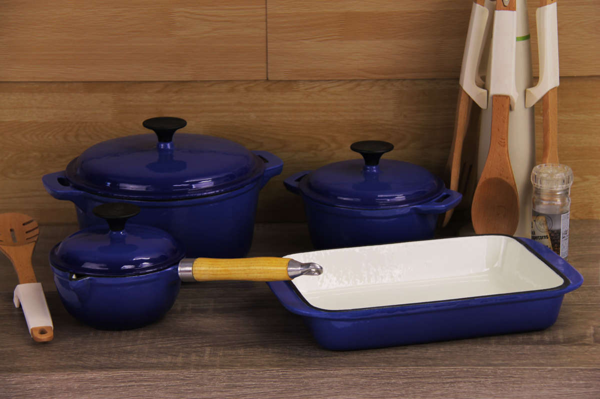 Fine Living - Lifestyle Cast Iron Set 7pc - Bue