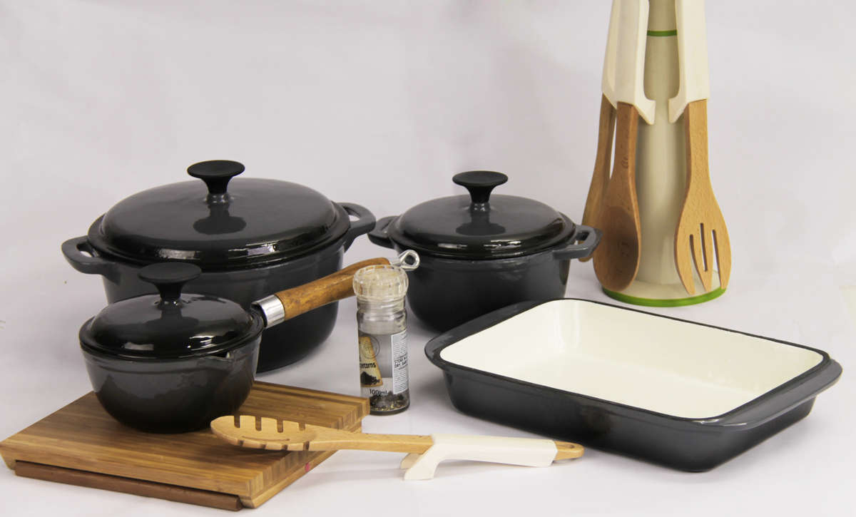 Fine Living - Lifestyle Cast Iron Set 7pc - Grey