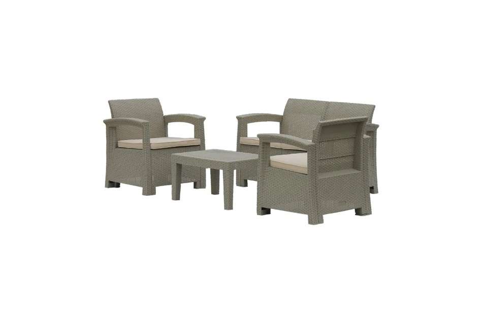 Fine Living - Hampton Patio Set - Light Grey/Beige