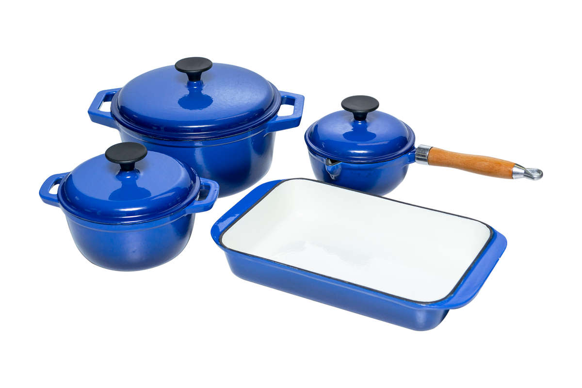 Fine Living - Lifestyle Cast Iron Set 7pc - Blue