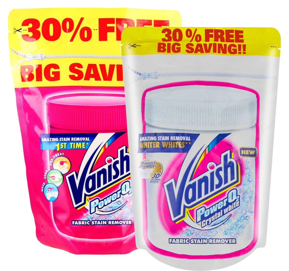 Vanish Power O2 650g & Vanish Crystal Whites 520g Value Added Pack