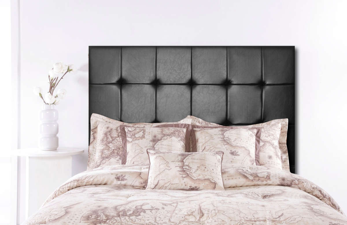 Fine Living - Burkley Headboard King - Black PU