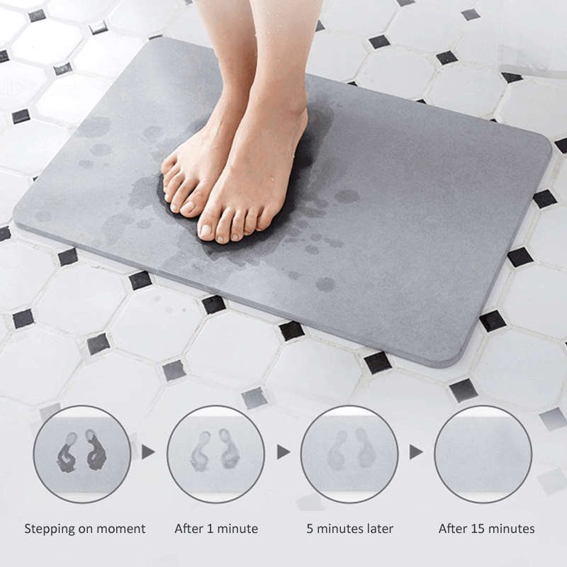 Fine Living Diatomite Bath Mat - Grey