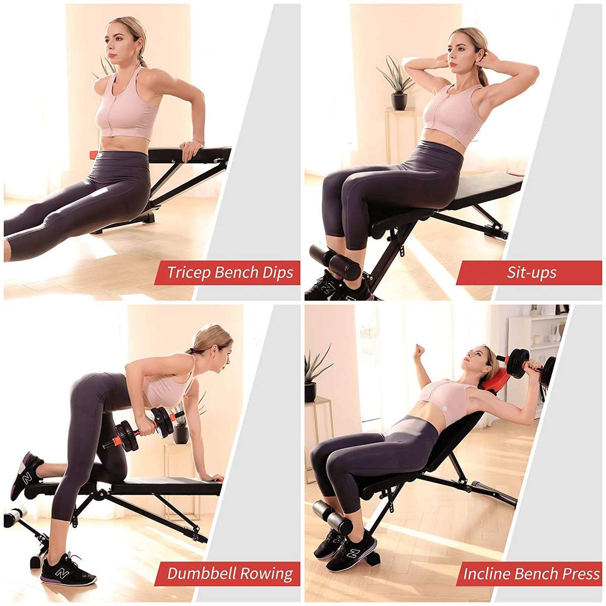 Fine Health - Workout bench - Red Head Rest Adjust