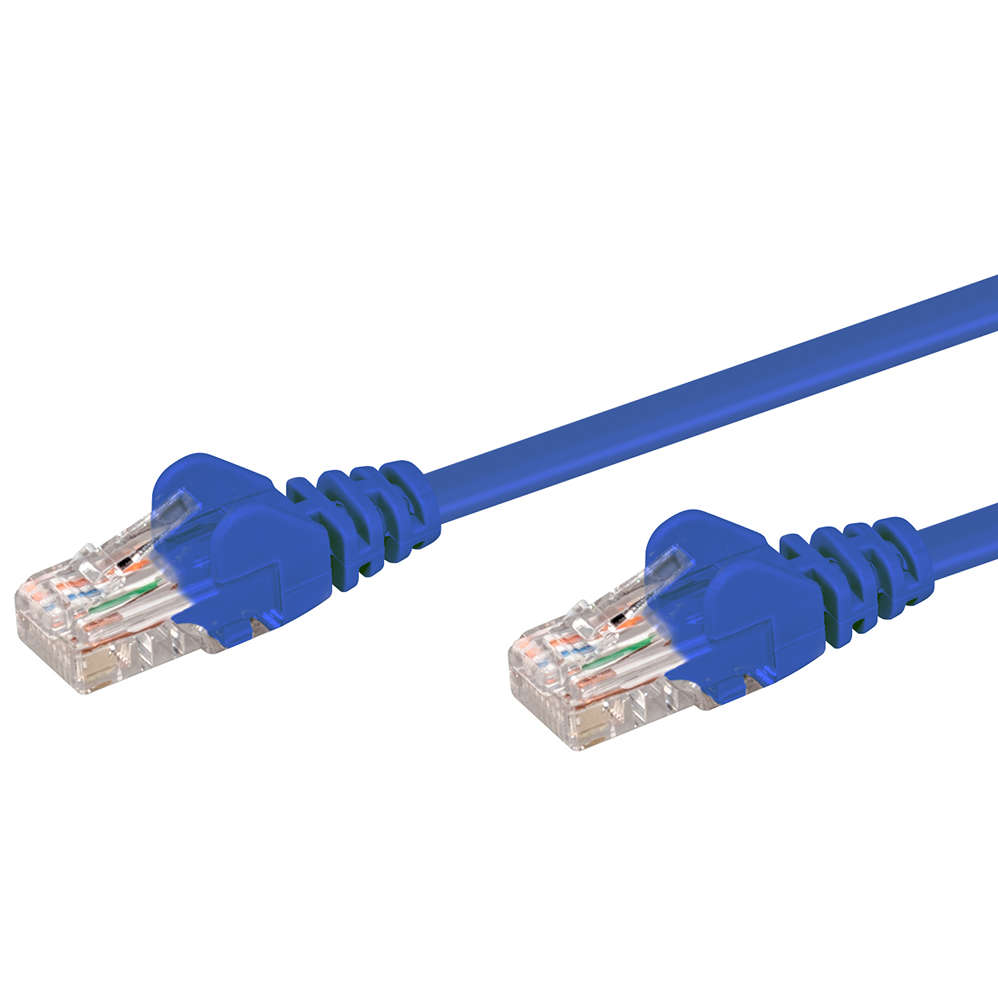 Linkqnet Rj45 Cat5E Anti-Snag Moulded Pvc Network Flylead - Blue - 30M