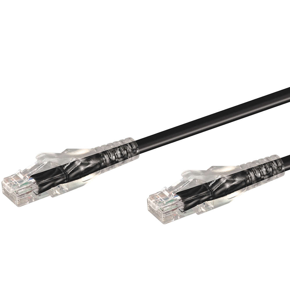 Linkqnet Rj45 Cat6 Anti-Snag Moulded Pvc Network Flylead - Black - 10M