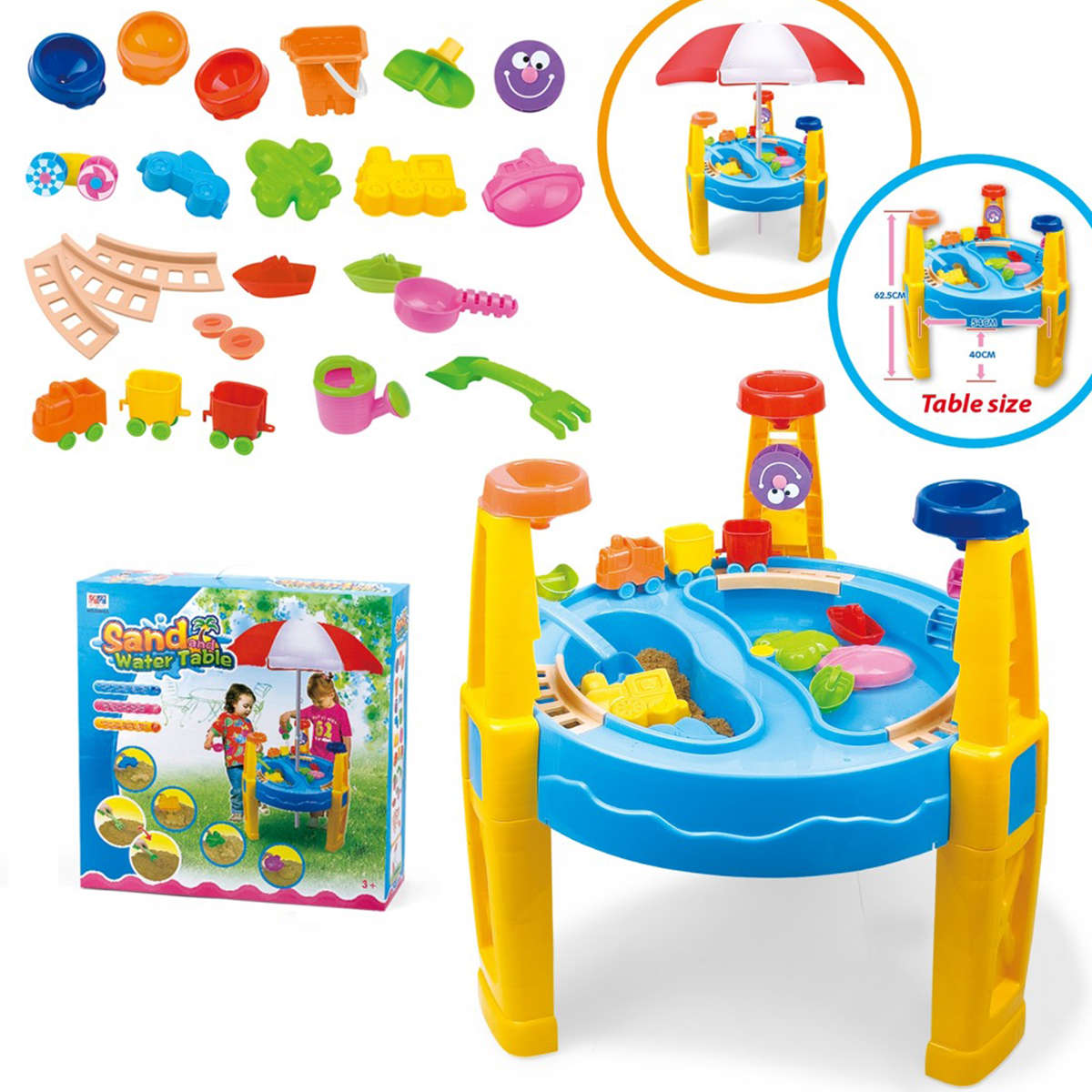 Jeronimo - Sand & Water Table 29pcsW/Umbrella