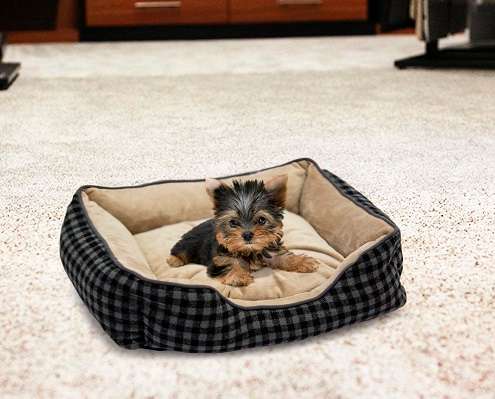 Rex - Foxly Dog Bed - Checkerboard Grey/Brown