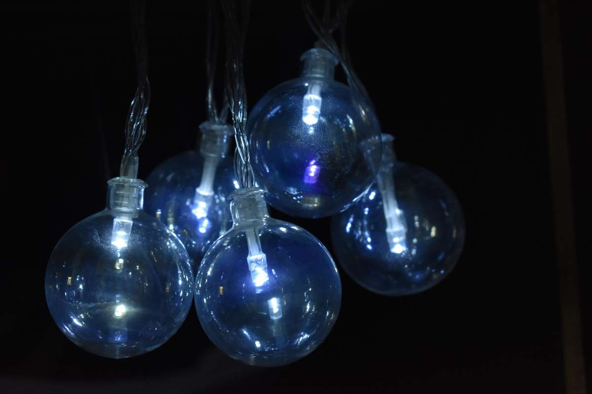 Solar LED Fairy Lights | Silver Ball | 10pc