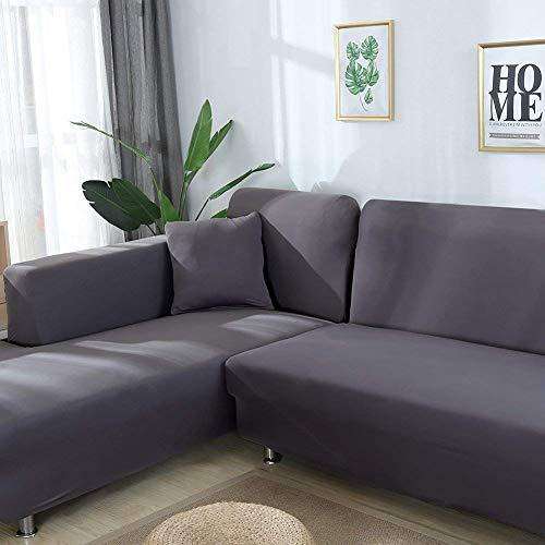 Fine Living L Shape Couch Cover -  Grey