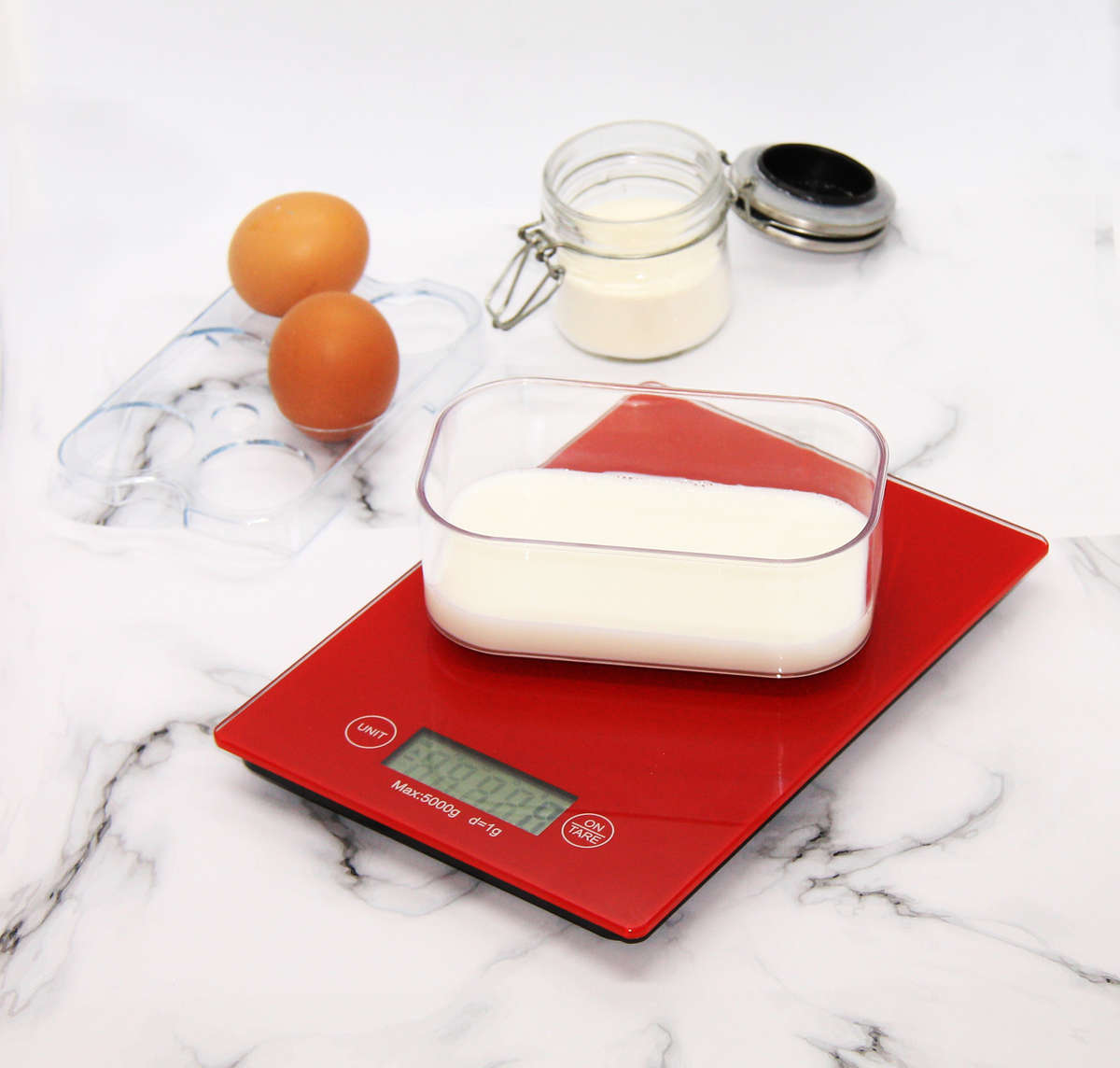 Fine Living Slim Line Food Scale - Red
