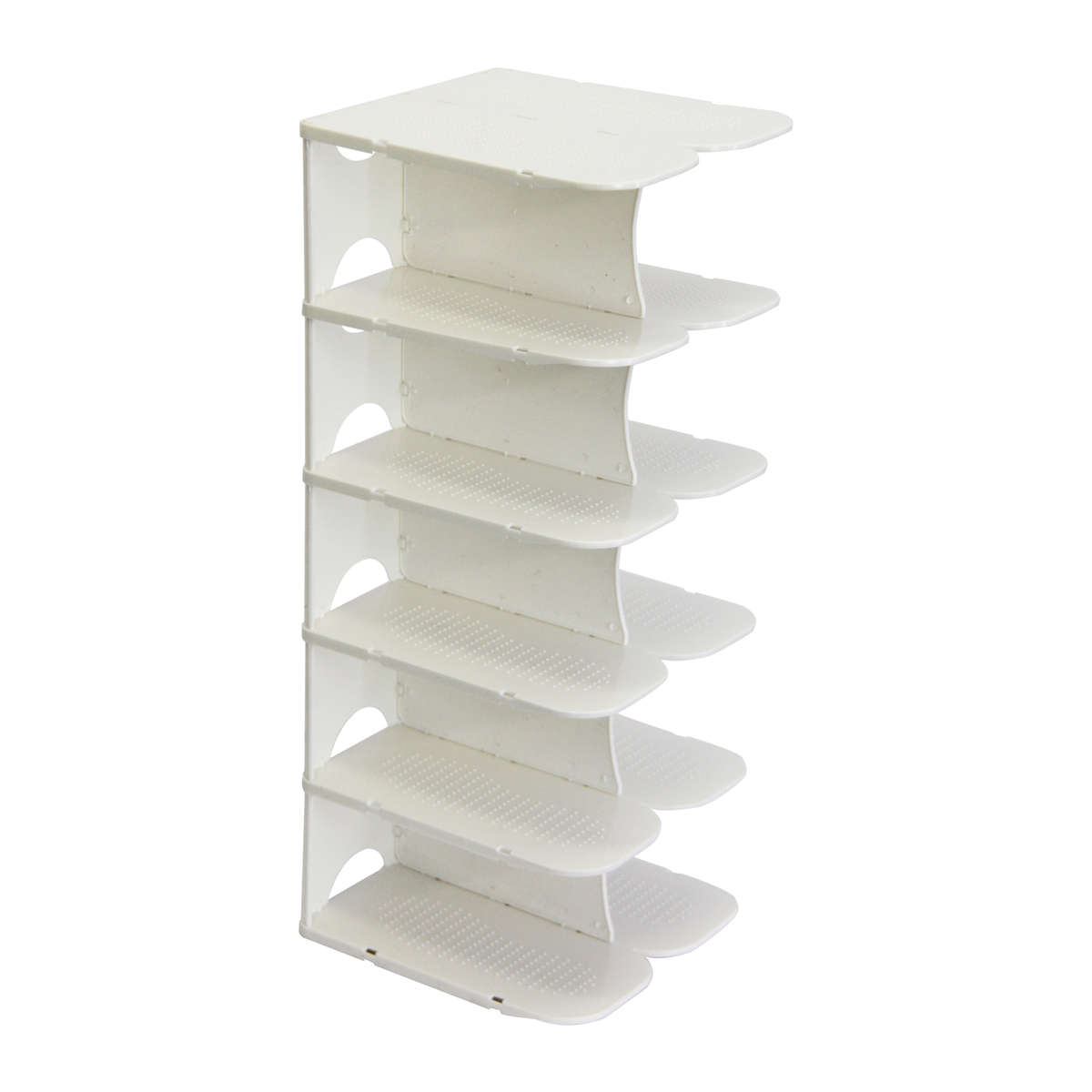 Pillar 6 Layer Shoe Rack - White