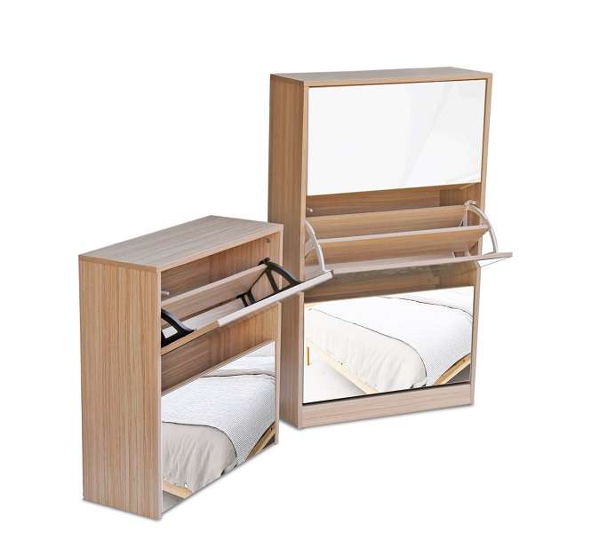 Fine Living Mirror Shoe Cabinet - 3+2tier Autumn