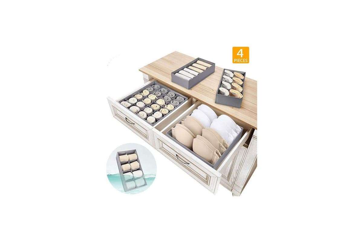 Set of 4 Collapsible organizer Grey