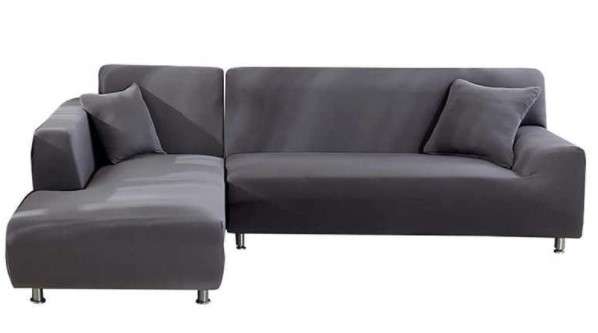 Fine Living L Shape Couch Cover -  Grey