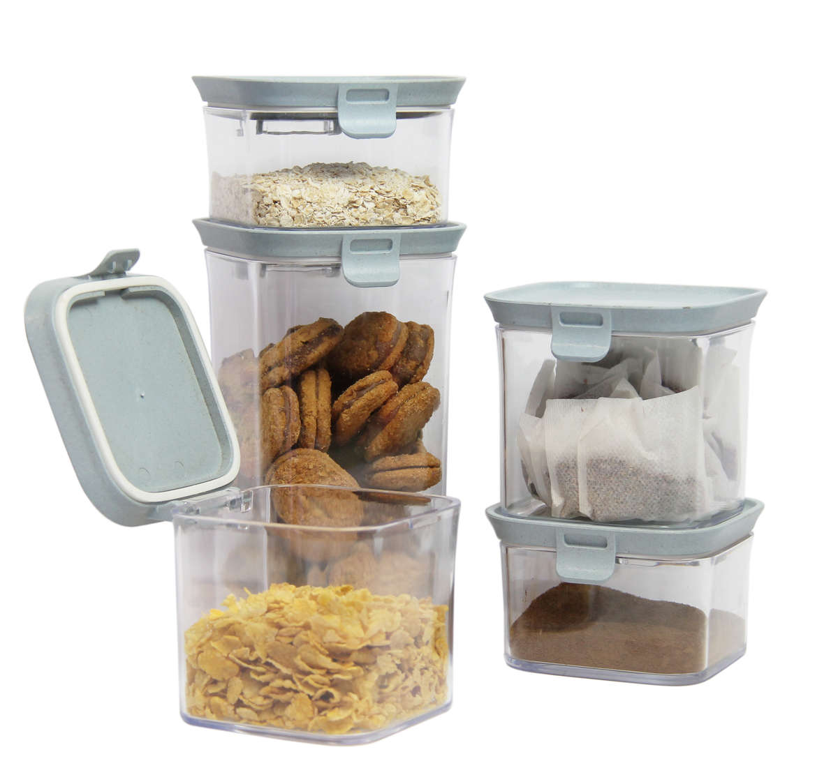 6 pc Storage Container Set - with Clips