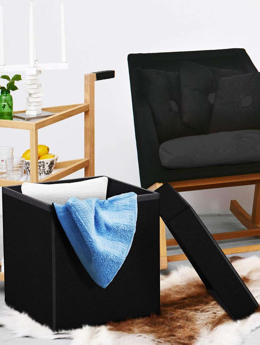 Storage Ottoman Single - Black