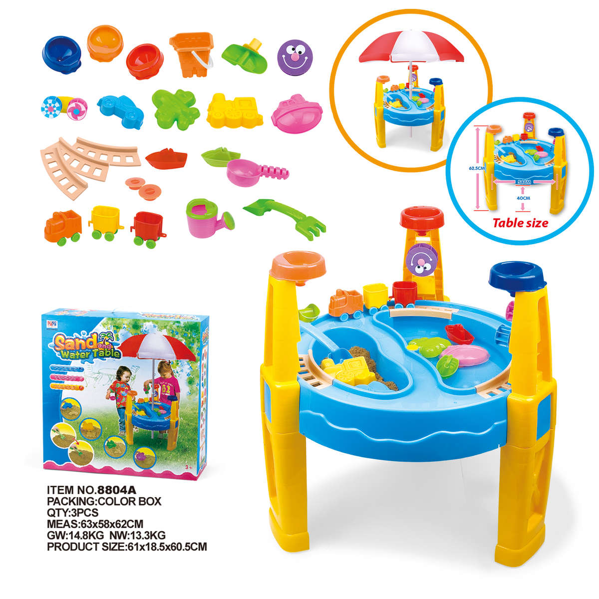 Jeronimo - Sand & Water Table 29pcsW/Umbrella