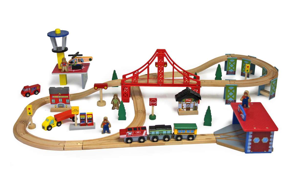 Jeronimo Train Set 70pc - Red Bridge Construction