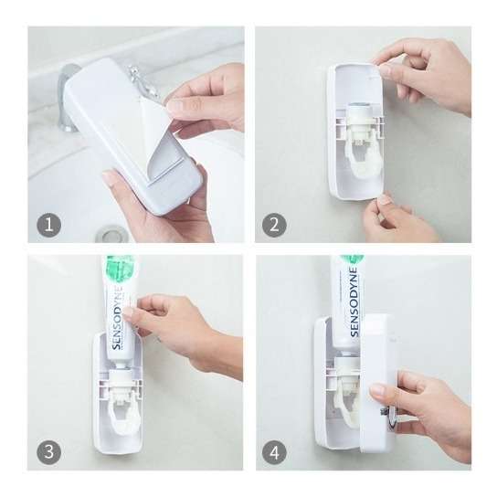 Wall Mounted Toothbrush Squeezer & Holder