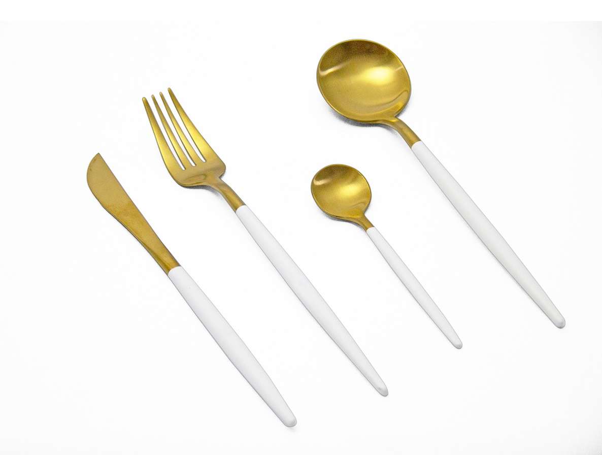 Finery - Cutlery Set 4pc - Gold/White