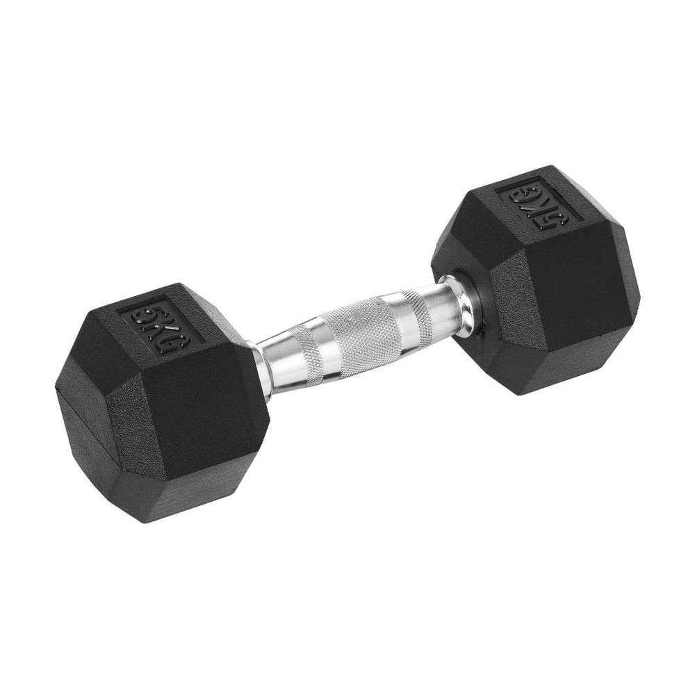 Fine Health - Rubber Hex Dumbbell 5kg