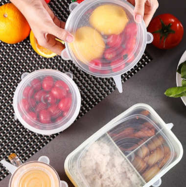 Silicone Lid - White ( Set of 6)