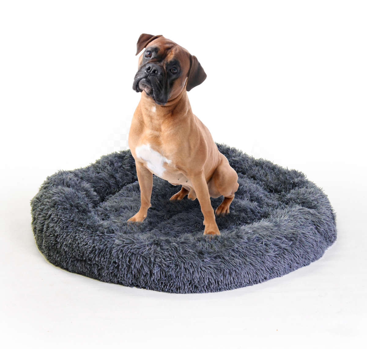 Rex Plush pet beds 100cm-Grey