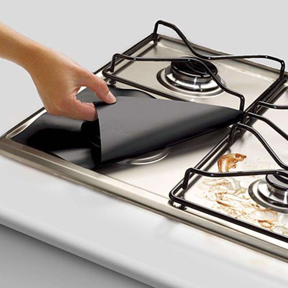 4 pc Gas Stove Clean protector Black