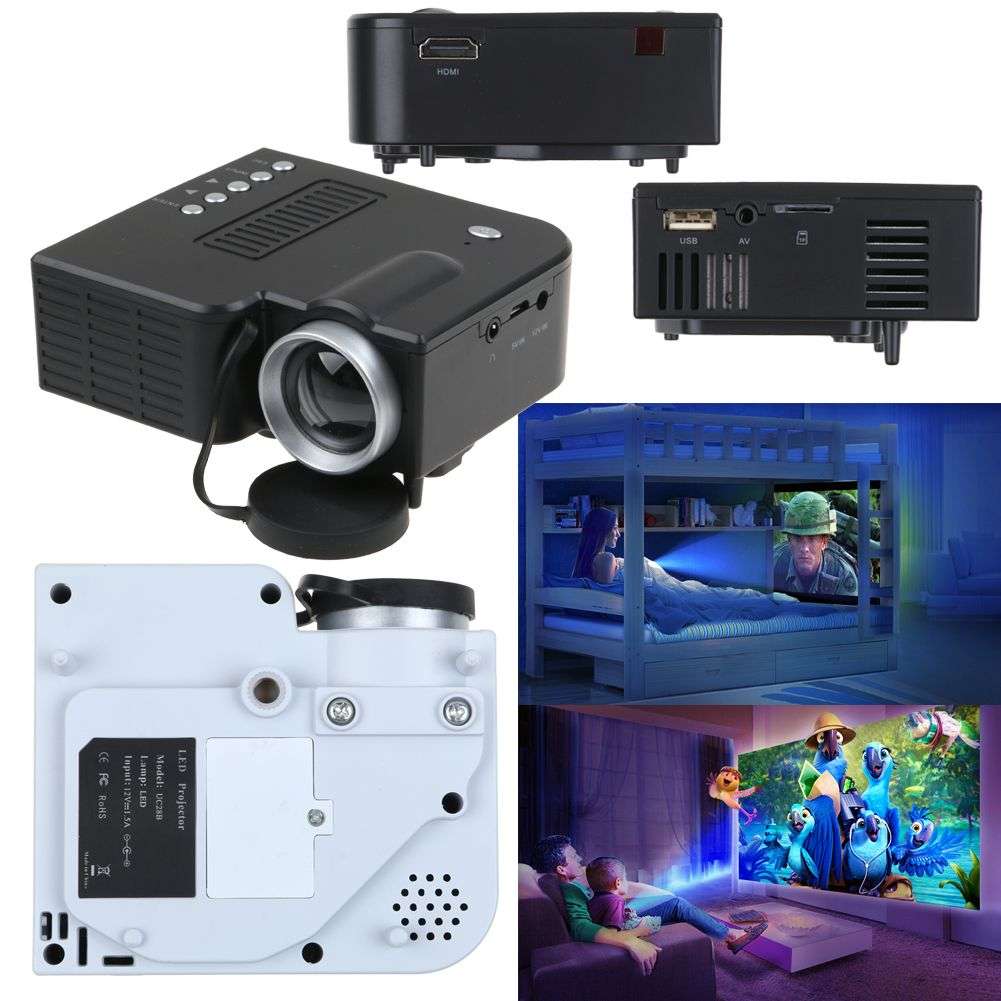 Mini LED Projector with LCD Image System HDMI LED projector/Support computer TV USB SD
