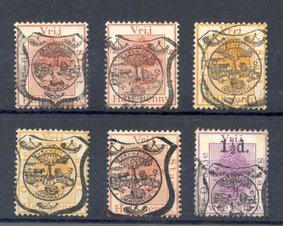 OFS *** SG various  CV  = R813.75 *** MM/VFU *** postcard stamps P2a,b,c,P5