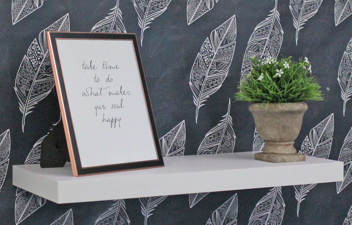 Juno Shelves - Floating Small - White Wood Grain