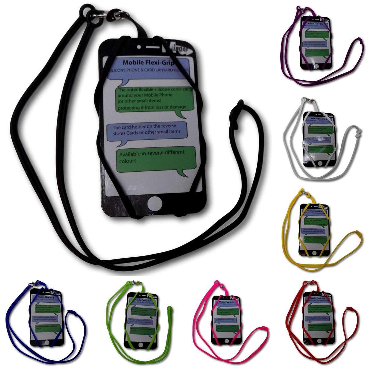 Minder Flexi-Grip Silicone Mobile Phone and Credit Card Holder Lanyard