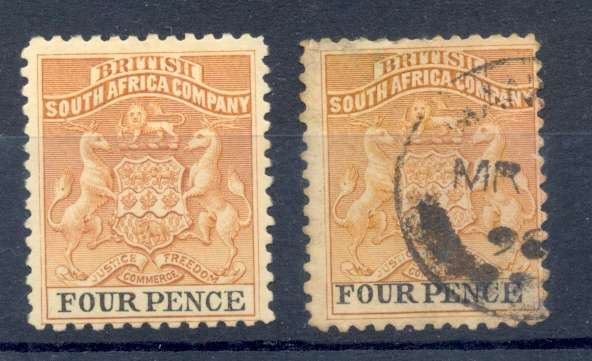 BSAC - Four Pence *** SG 28 *** CV=R893 *** VFU/MM *** 4P in used and mint