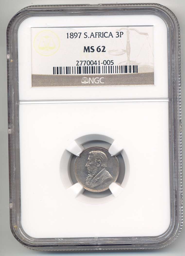 1897 *** 3P *** MS62 *** Hern's catalogued at R2,500