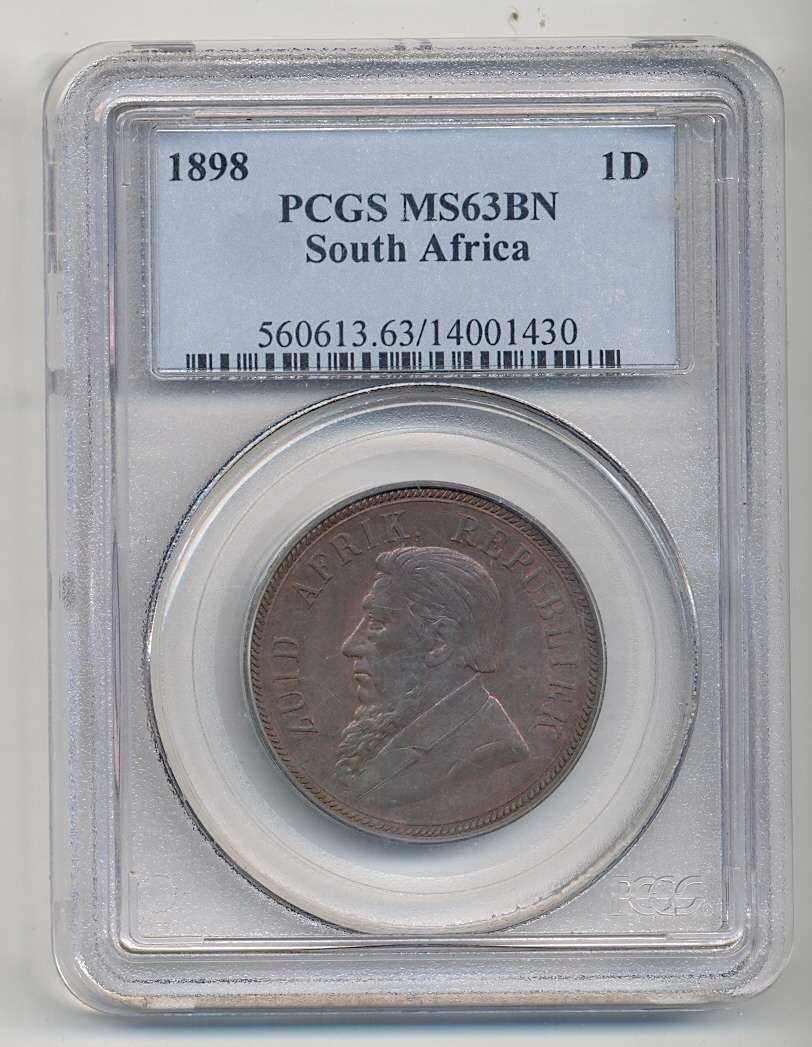 1898 *** 1P *** MS63BN *** Hern's catalogued at R3 500