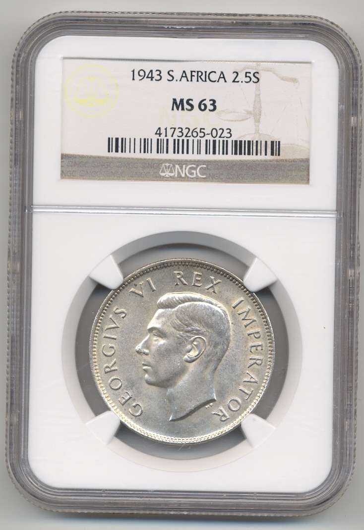 1943 *** 2.5S *** MS63 *** Highest grade on BOB