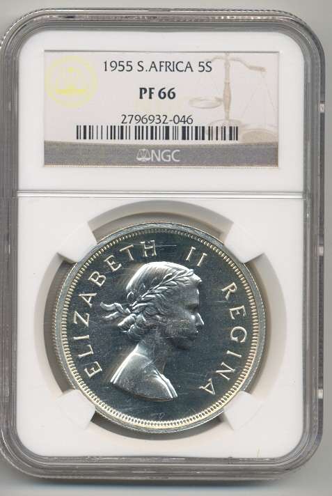 1955 *** 5 shilling *** PF66 *** 3rd Finest grade, only 1 PF68