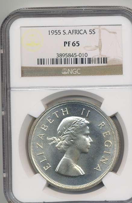 1955 *** 5 Shilling *** PF65 *** R1500 in proof