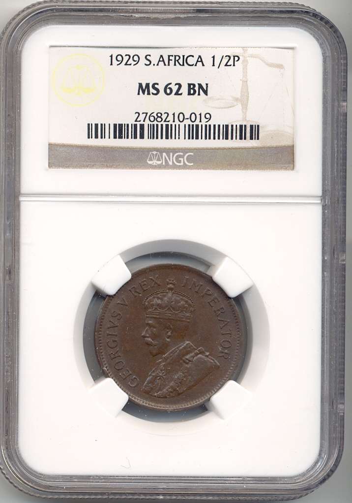1929 *** 1/2P *** MS62BN *** R2500 catalogue value, priced to sell