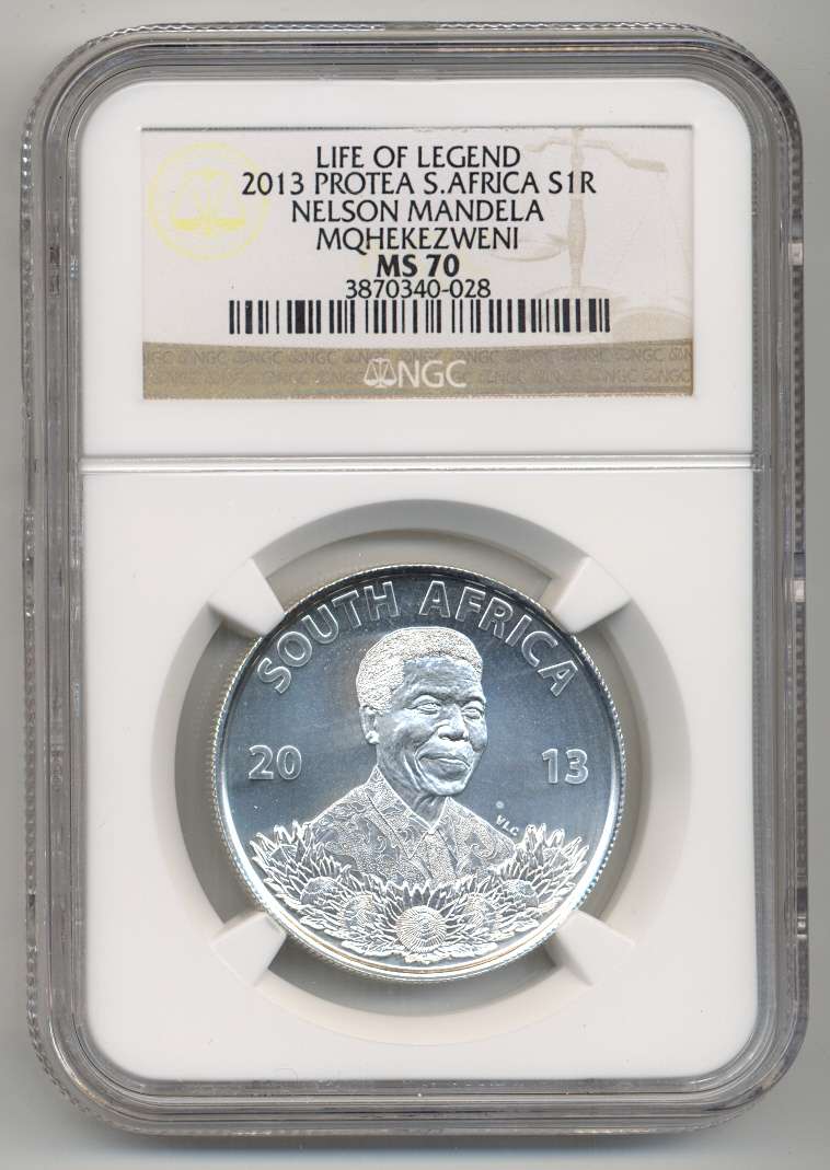 2013 *** Silver R1  *** MS70 *** Mandela - "Mqhekezweni" - Buy the finest known