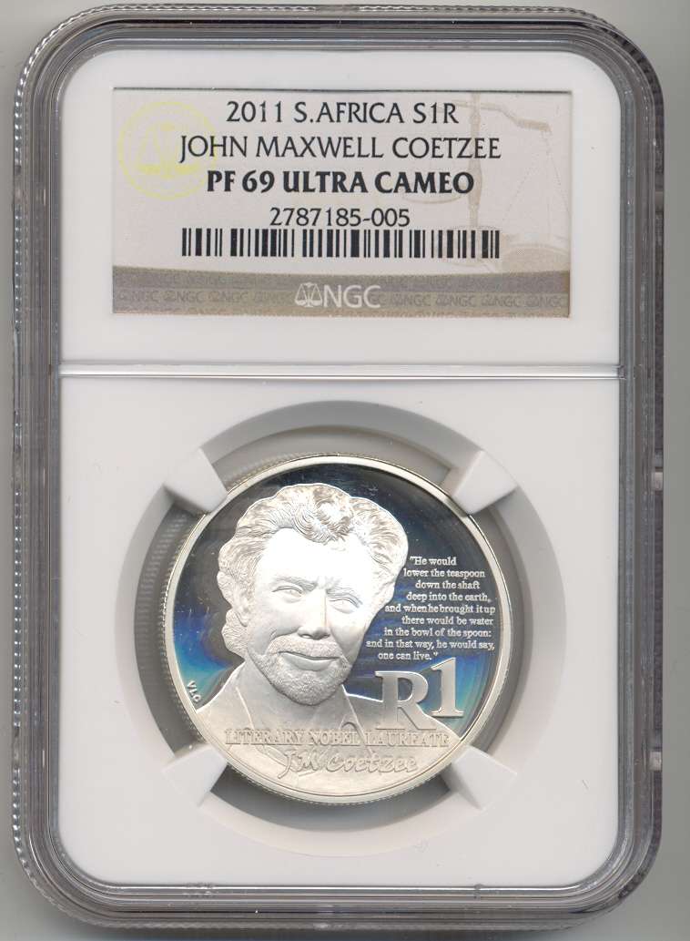 SILVER R1 SALE *** 2011 JOHN MAXWELL COETZEE Nobel- PF69UC *** Complete your Nobel collection